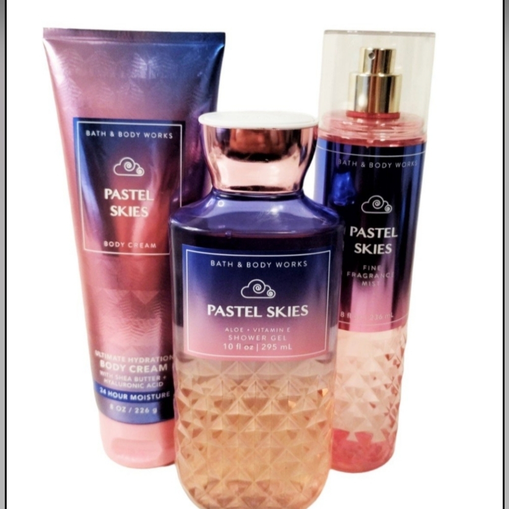 Bath and Body Works Rare Bundle Discontinued PASTEL SKIES 3pcs Set Dainty Femini